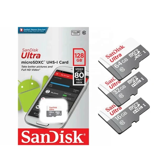 100% Authentic Sandisk Ultra Micro SD Card SDHC Class10 TF Card 8GB 16GB 32GB 64GB 128GB 256 GB 512GB Memory Card