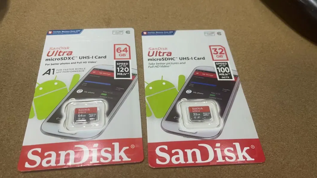 Wholesale Original 32GB 64GB Microsdxc Flash TF / SD Cards A1 Ultra Class 10 120MB/S Single Memory Card
