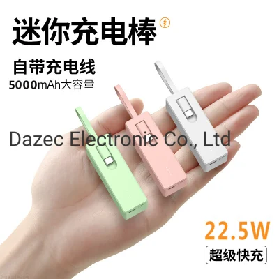 2023 Hot Saling 5000 mAh OEM Pd 22.5/20/18W Fast Charging SCP 22.5W 5000mAh Capacity Portable Power Bank for Laptop & Mobile Phone Charger