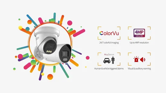 Hikvision Outdoor Black White IP CCTV Bullet Mini Safety 4MP Security Camera with Mic 